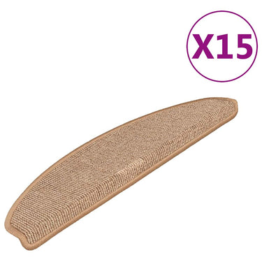 Vidaxl trapmatten 15 st 65x21x4 cm lichtbruin halfrond groot