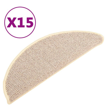 Vidaxl trapmatten 15 st 65x21x4 cm wit en bruin halfrond groot