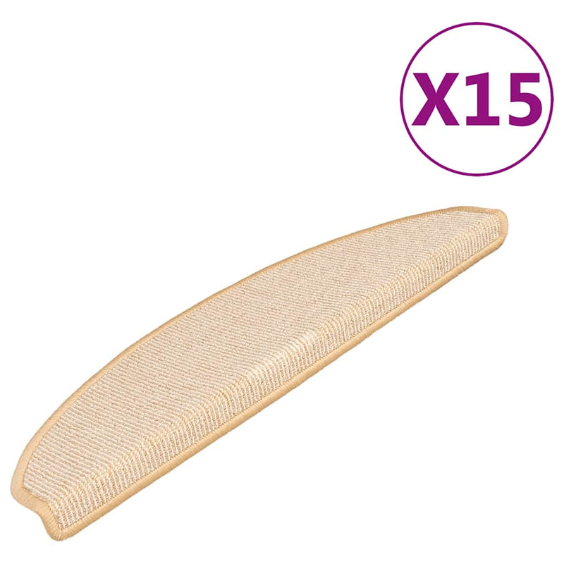 Load image into Gallery viewer, Vidaxl trapmatten 15 st 65x21x4 cm crème halfrond groot
