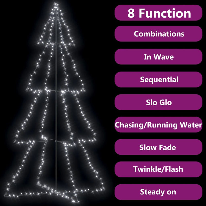 Load image into Gallery viewer, VidaXL Kegelkerstboom 360 LED's binnen en buiten 143x250 cm
