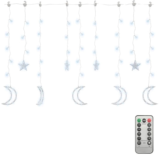 Vidaxl lichtslinger ster en maan afstandsbediening 345 led's koudwit
