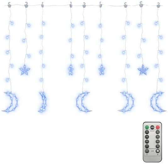 Vidaxl lichtslinger ster en maan afstandsbediening 345 led's blauw