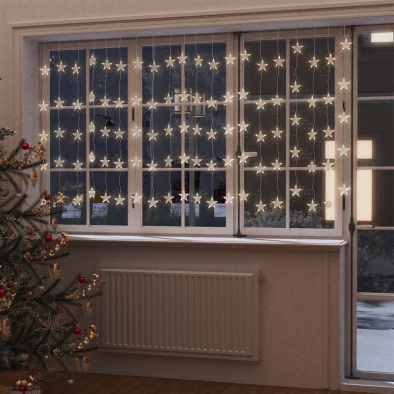 Load image into Gallery viewer, VidaXL Lichtsnoergordijn sterren met 500 LED's en 8 functies warmwit
