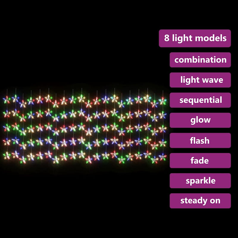 Load image into Gallery viewer, Vidaxl lichtsnoergordijn sterren met 500 led's 8 functies meerkleurig
