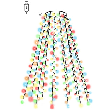 Vidaxl kerstboomverlichting met 180 led's meerkleurig net 180 cm