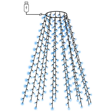Vidaxl kerstboomverlichting met 210 led's blauw net 210 cm