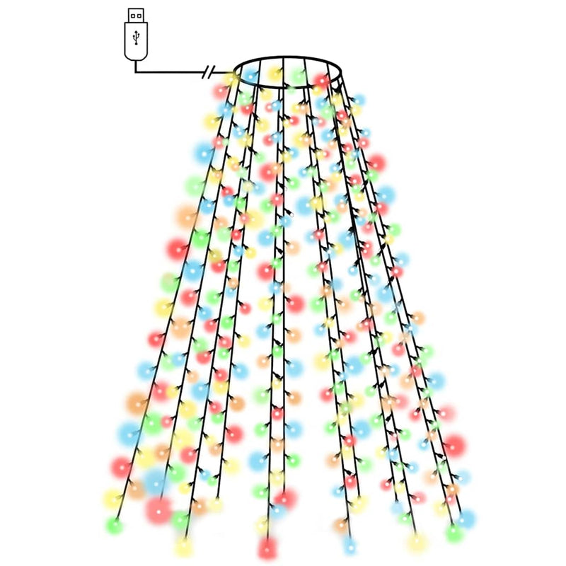 Afbeelding laden in galerijviewer, Vidaxl kerstboomverlichting met 210 led's meerkleurig net 210 cm

