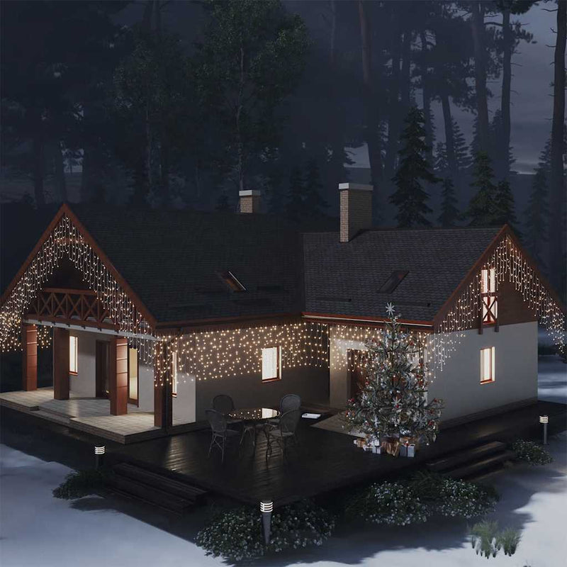 Load image into Gallery viewer, Vidaxl lichtgordijn met 400 led's en 8 functies 10 m warmwit
