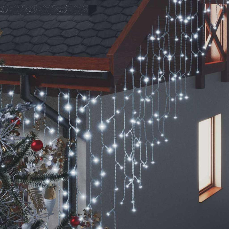 Load image into Gallery viewer, Vidaxl lichtgordijn met 400 led's en 8 functies 10 m koudwit
