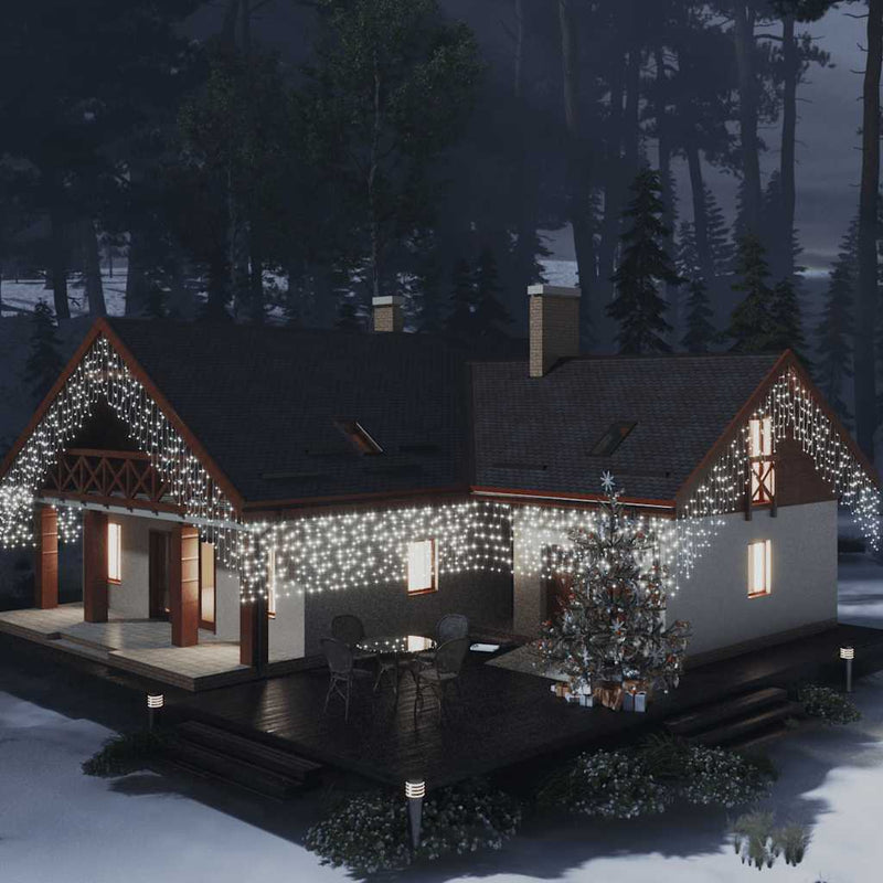 Load image into Gallery viewer, Vidaxl lichtgordijn met 400 led's en 8 functies 10 m koudwit
