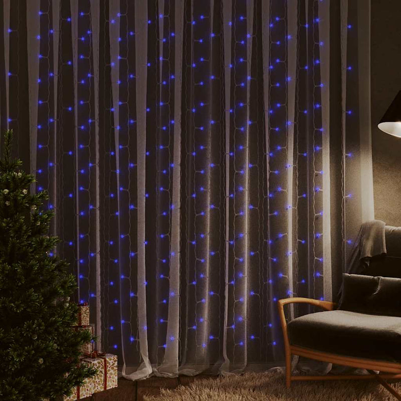 Load image into Gallery viewer, Vidaxl lichtsnoergordijn met 300 led's en 8 functies 3x3 m blauw
