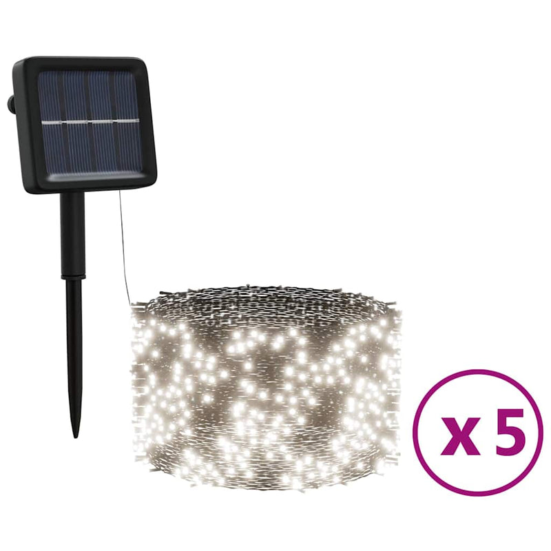 Load image into Gallery viewer, Vidaxl 5 st lichtslinger met 200 led's solar binnen buiten koudwit
