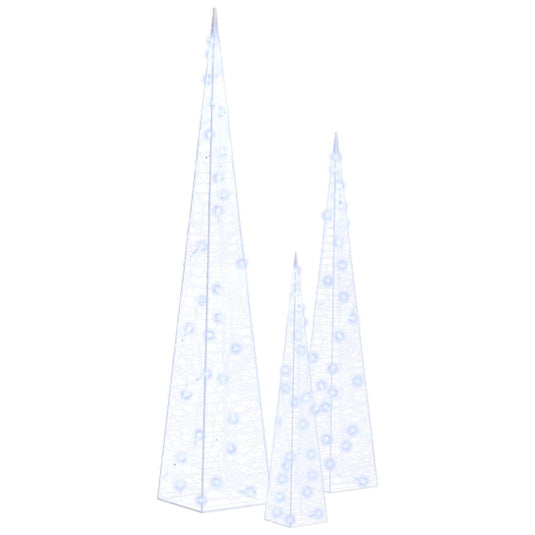 Vidaxl lichtkegelset decoratief led 30 45 60 cm acryl blauw