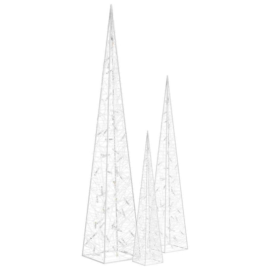 VidaXL Lichtkegelset decoratief LED warmwit 60 90 120 cm acryl