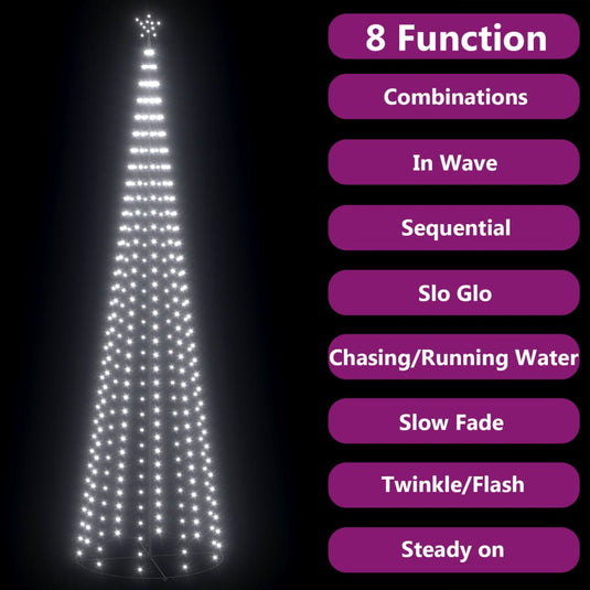 Vidaxl kegelkerstboom 752 koudwitte led's 160x500 cm