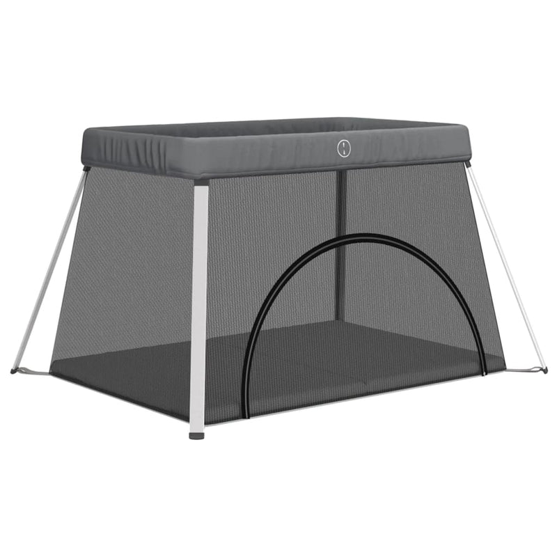 Load image into Gallery viewer, Vidaxl babybox met matras linnen donkergrijs
