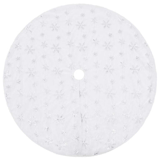 Vidaxl luxe kerstboomrok wit 150 cm imitatiebont