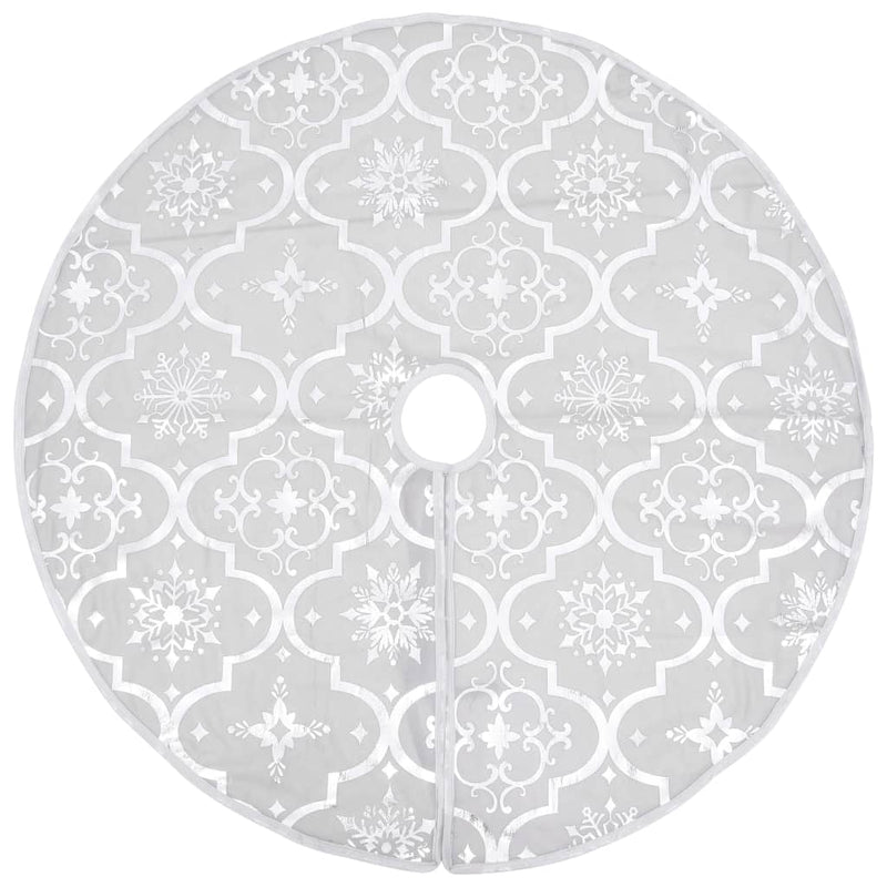 Load image into Gallery viewer, Vidaxl kerstboomrok luxe met sok 90 cm stof wit
