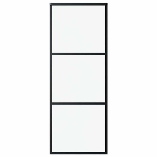 Vidaxl schuifdeur 76x205 cm esg-glas en aluminium zwart