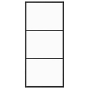 Vidaxl schuifdeur 90x205 cm esg-glas en aluminium zwart