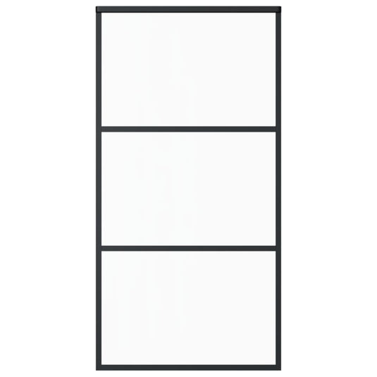 Vidaxl schuifdeur 102x205 cm esg-glas en aluminium zwart