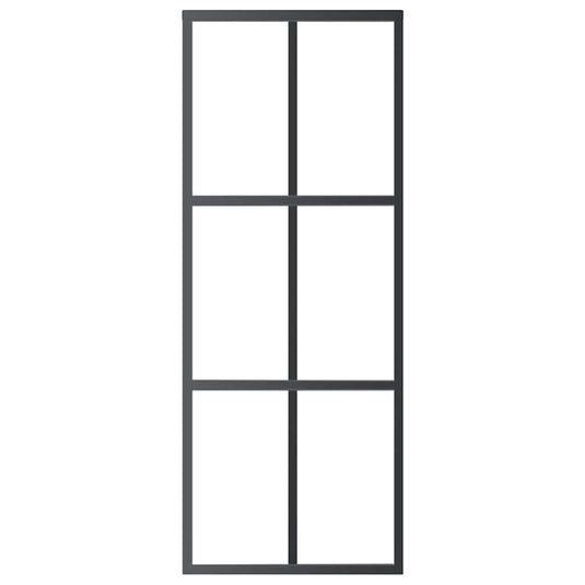 Vidaxl schuifdeur 76x205 cm esg-glas en aluminium zwart