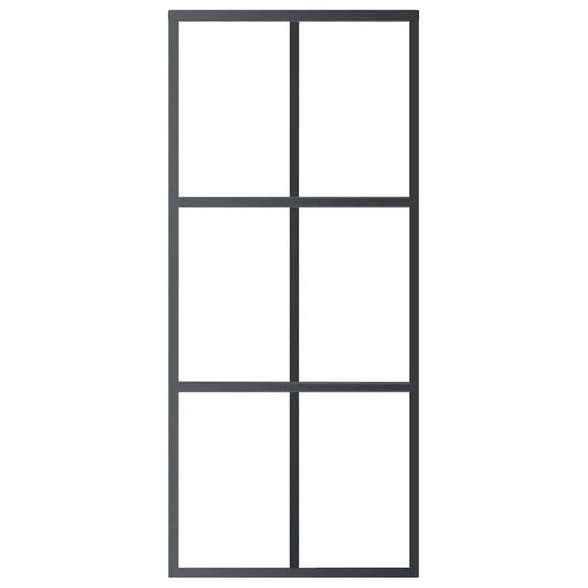 Vidaxl schuifdeur 90x205 cm esg-glas en aluminium zwart