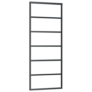 Vidaxl schuifdeur 76x205 cm esg-glas en aluminium zwart