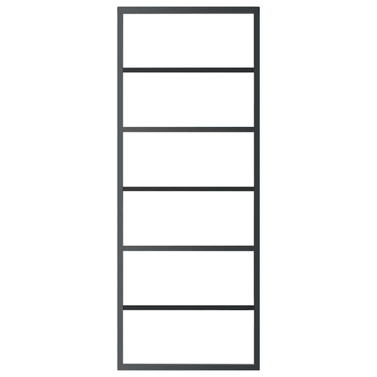 Vidaxl schuifdeur 76x205 cm esg-glas en aluminium zwart
