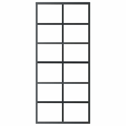 Vidaxl schuifdeur 90x205 cm esg-glas en aluminium zwart
