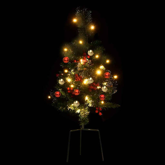 Vidaxl tuinkerstbomen 2 st met verlichting 76 cm pvc