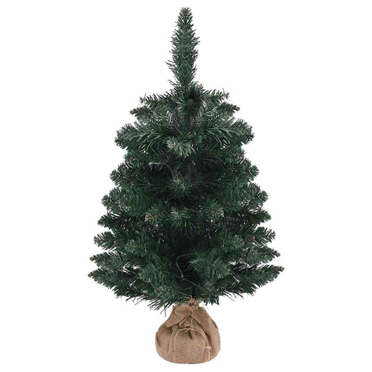 VidaXL Kunstkerstboom met verlichting en standaard 60 cm PVC groen