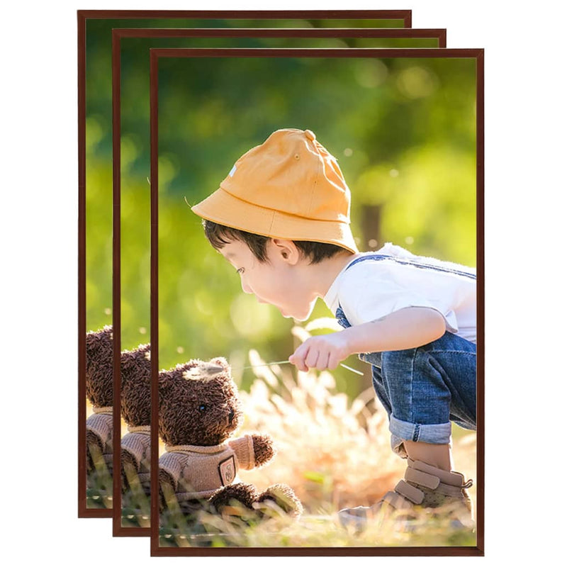Load image into Gallery viewer, Vidaxl fotolijsten 3 st voor wand of tafel 70x90 cm mdf bronskleurig
