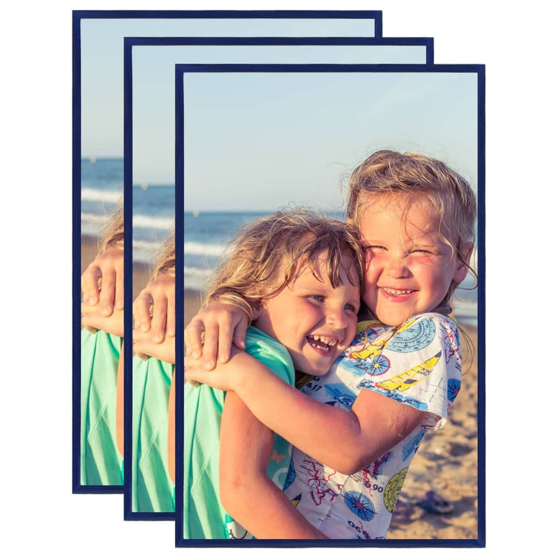 Load image into Gallery viewer, Vidaxl fotolijsten 3 st voor tafel 13x18 cm mdf blauw
