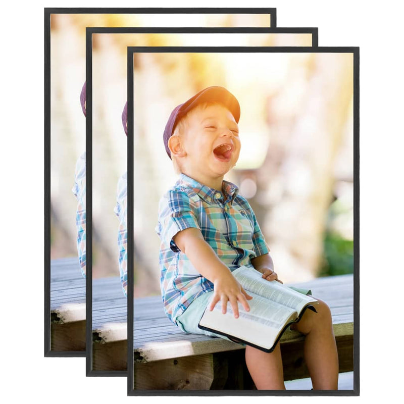 Load image into Gallery viewer, VidaXL Fotolijsten 3 st voor tafel 21x29,7 cm MDF zwart
