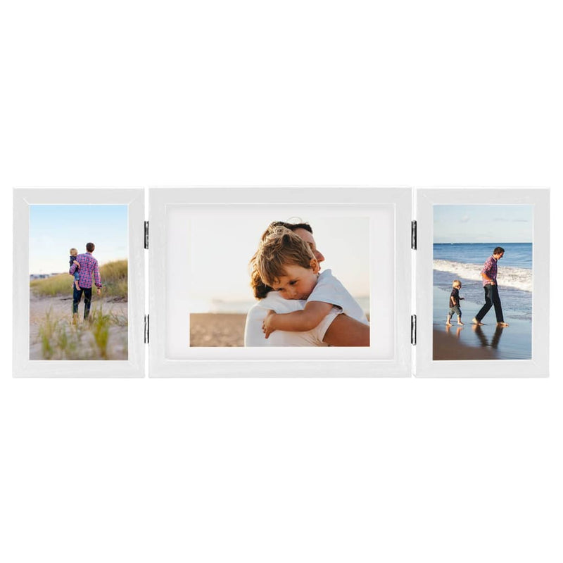 Load image into Gallery viewer, Vidaxl fotolijst drieluik 22x15 cm+2x(10x15 cm) wit
