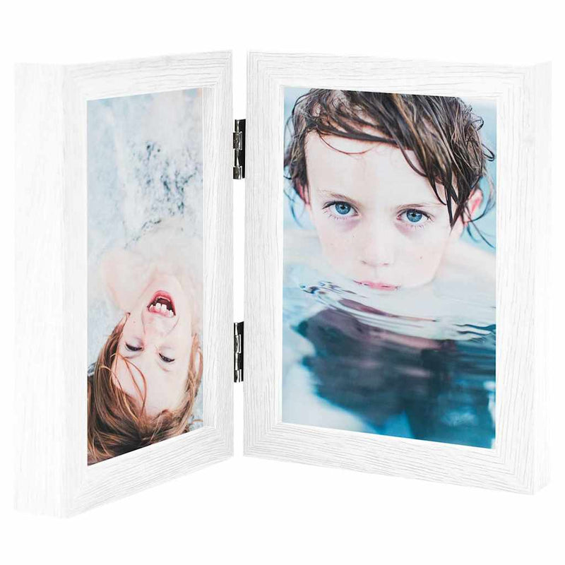 Load image into Gallery viewer, Vidaxl fotolijst tweeluik 2x(10x15 cm) wit
