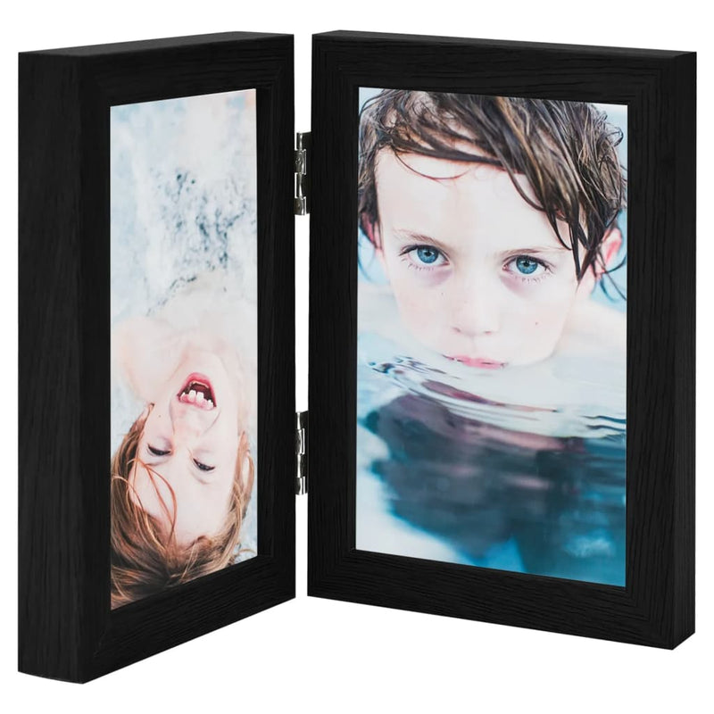 Load image into Gallery viewer, Vidaxl fotolijst tweeluik 2x(21x29,7 cm) zwart
