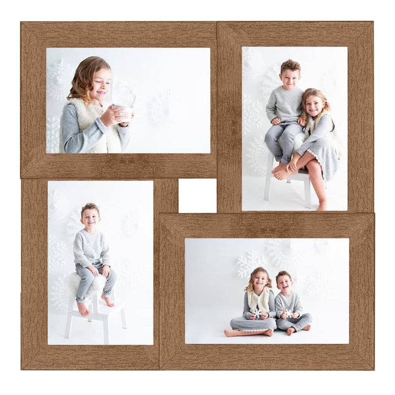 Load image into Gallery viewer, Vidaxl fotolijst voor 4x(10x15 cm) foto mdf lichtbruin
