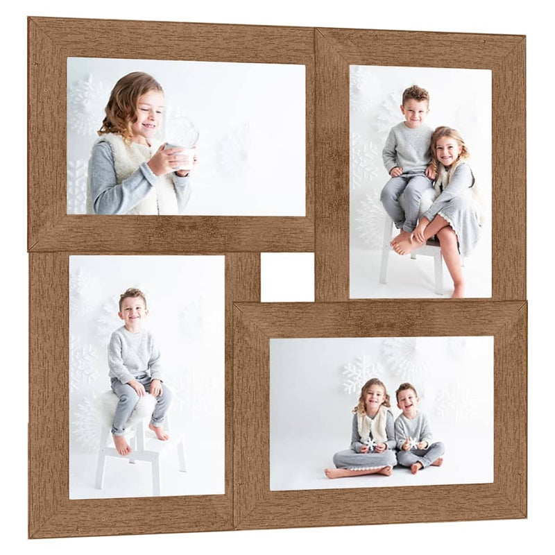 Load image into Gallery viewer, Vidaxl fotolijst voor 4x(13x18 cm) foto mdf lichtbruin

