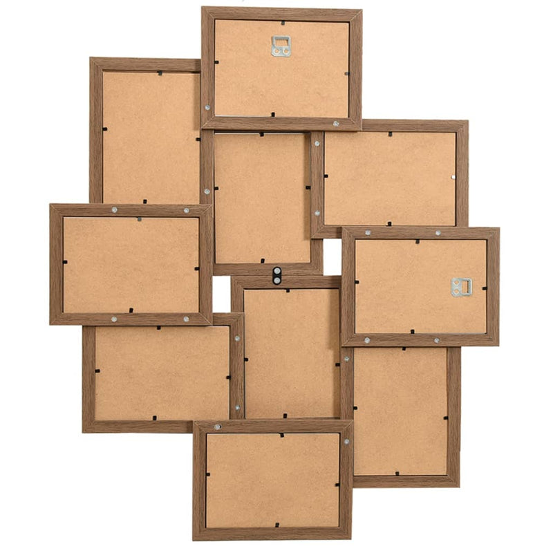 Load image into Gallery viewer, Vidaxl fotolijst voor 10x(10x15 cm) foto mdf lichtbruin

