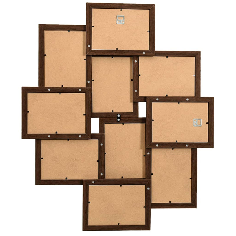 Load image into Gallery viewer, Vidaxl fotolijst voor 10x(10x15 cm) foto mdf donkerbruin
