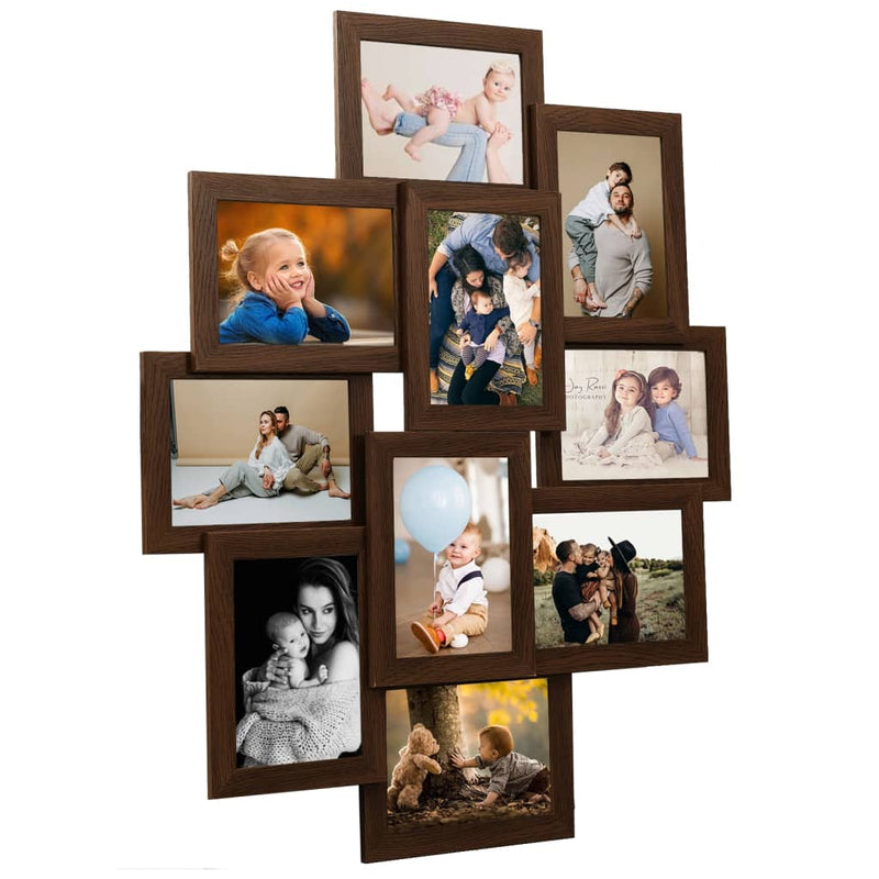 Load image into Gallery viewer, Vidaxl fotolijst voor 10x(13x18 cm) foto mdf donkerbruin
