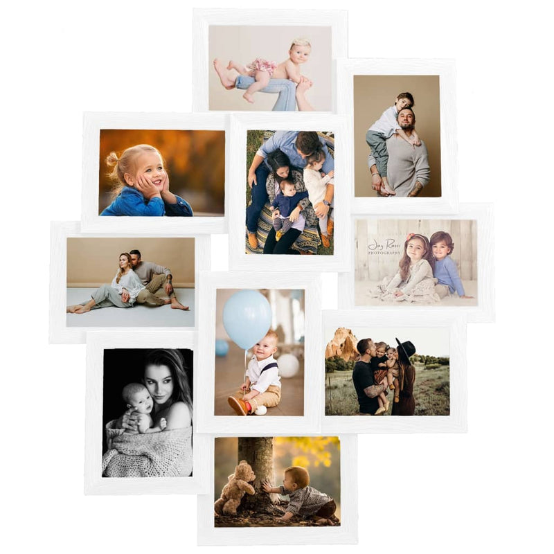 Load image into Gallery viewer, VidaXL Fotolijst voor 10x(10x15 cm) foto MDF wit
