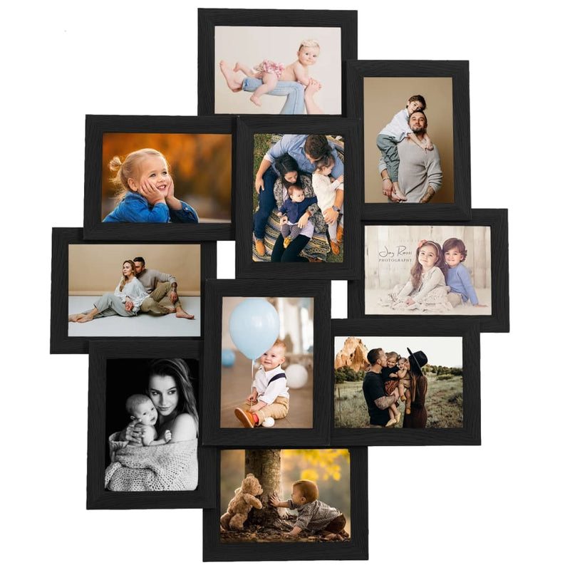 Load image into Gallery viewer, Vidaxl fotolijst voor 10x(13x18 cm) foto mdf zwart
