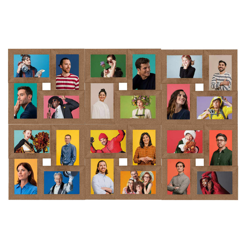 Load image into Gallery viewer, Vidaxl fotolijst voor 24x(13x18 cm) foto mdf lichtbruin
