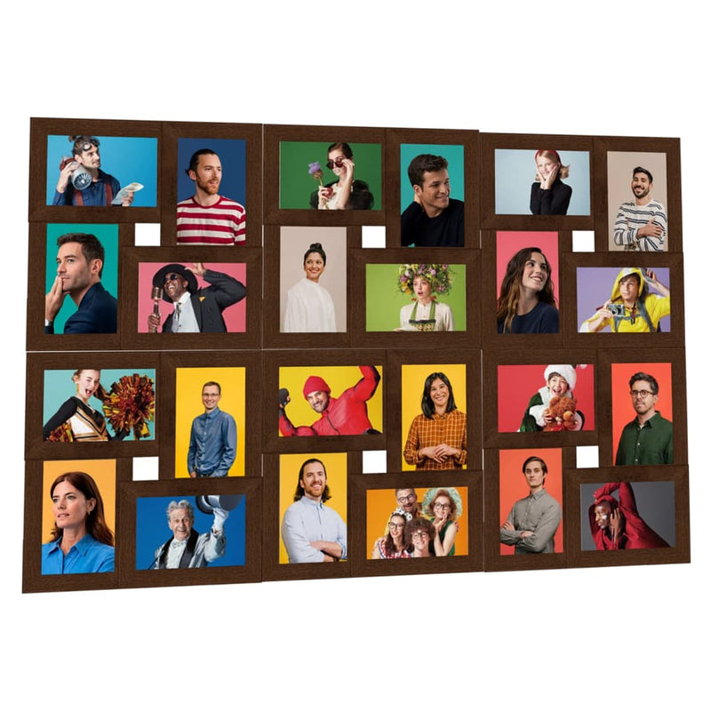 Load image into Gallery viewer, Vidaxl fotolijst voor 24x(13x18 cm) foto mdf donkerbruin
