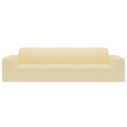 Vidaxl vierzitsbankhoes stretch polyester jersey crèmekleurig