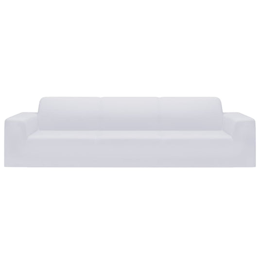 Vidaxl vierzitsbankhoes stretch polyester jersey wit