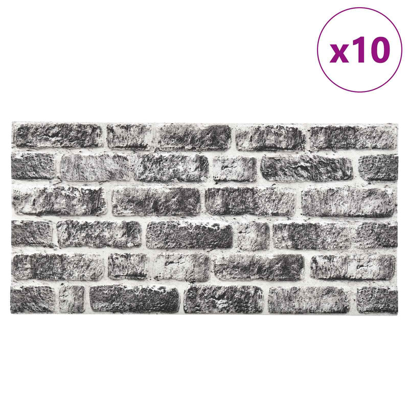 Load image into Gallery viewer, Vidaxl wandpanelen 10 st 100 x 50 cm donkergrijs en wit eps-schuim
